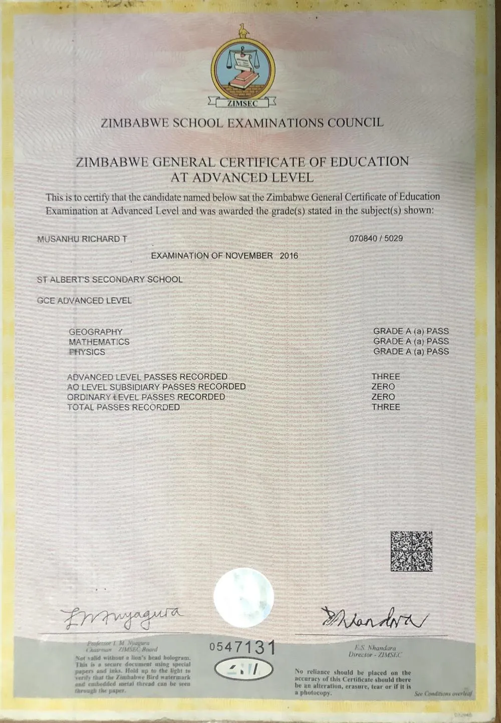 A level results 