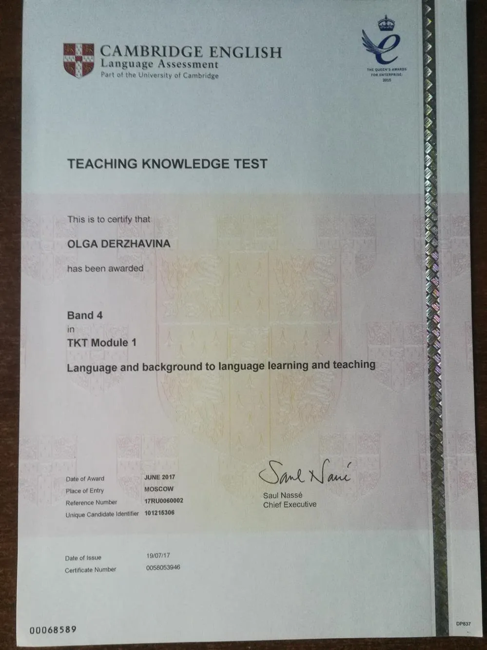 TKT, module 1