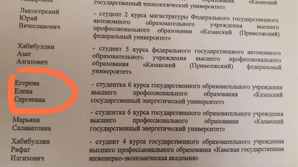Приказ о назначении стипендии Президента РФ