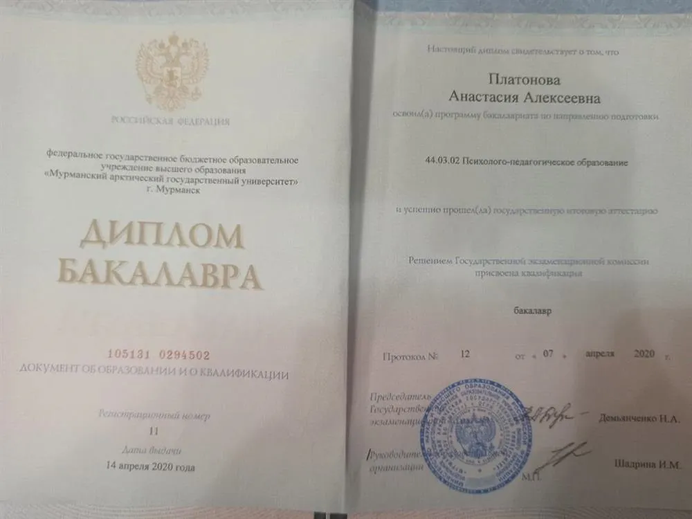 Диплом бакалавра