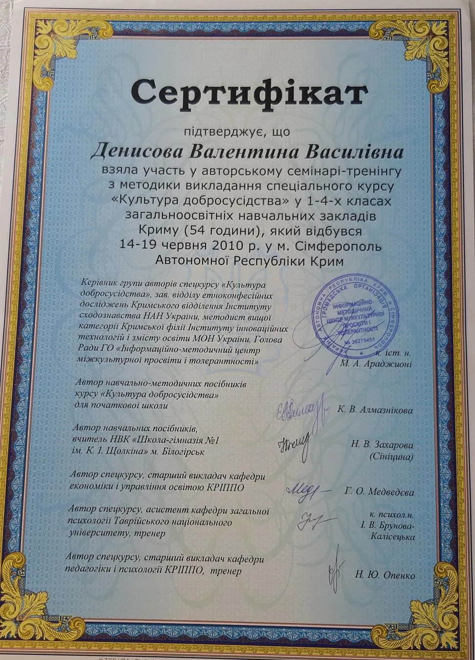 Сертификат 
