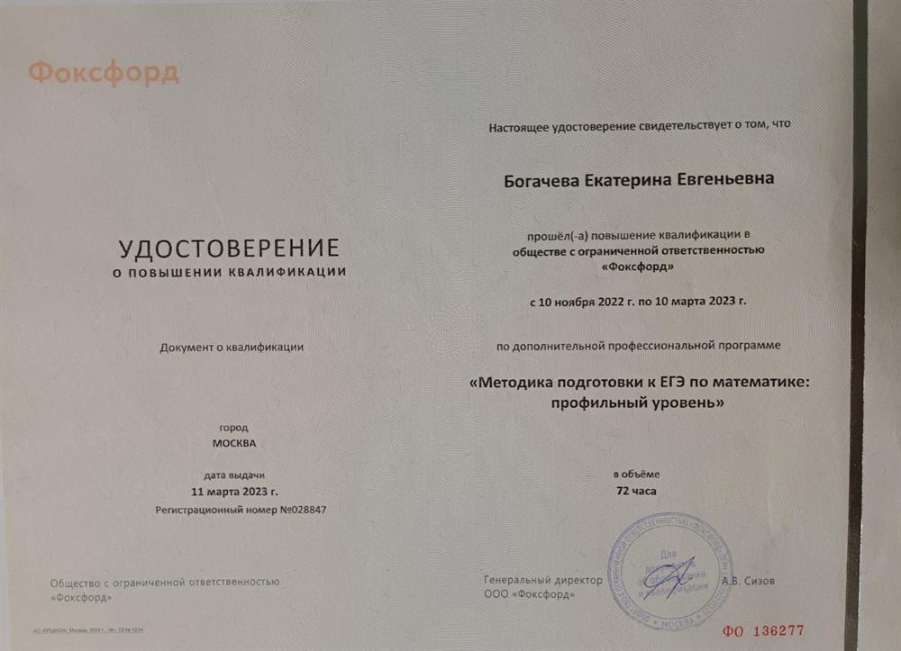 Методика подготовки к ЕГЭ по математике:профильный уровень
