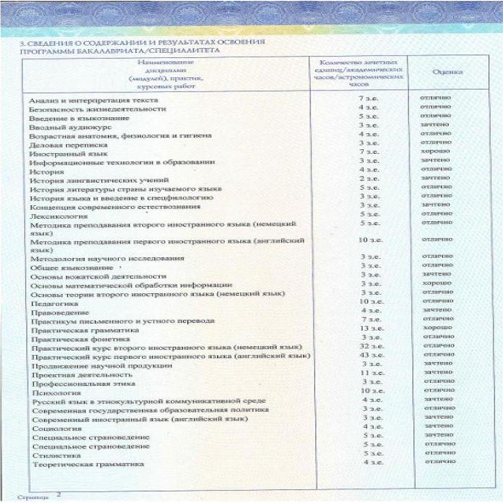 Диплом о высшем педагогическом образовании