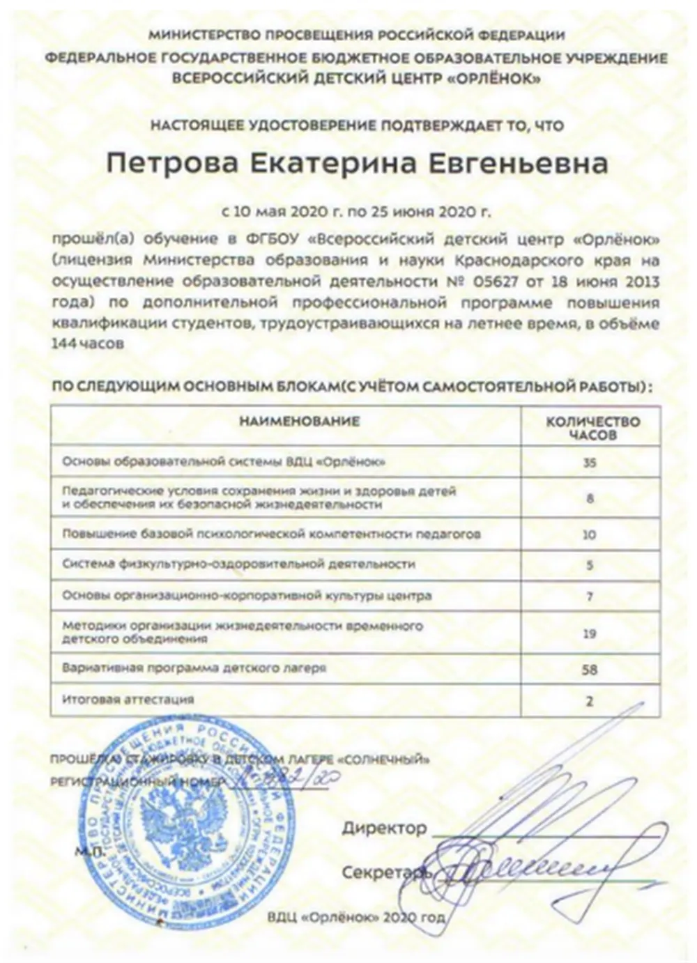 Курсы повышения квалификации