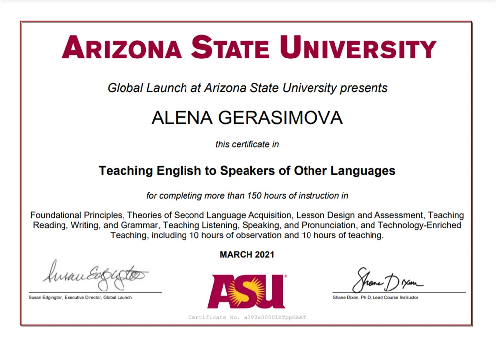 TESOL Certificate