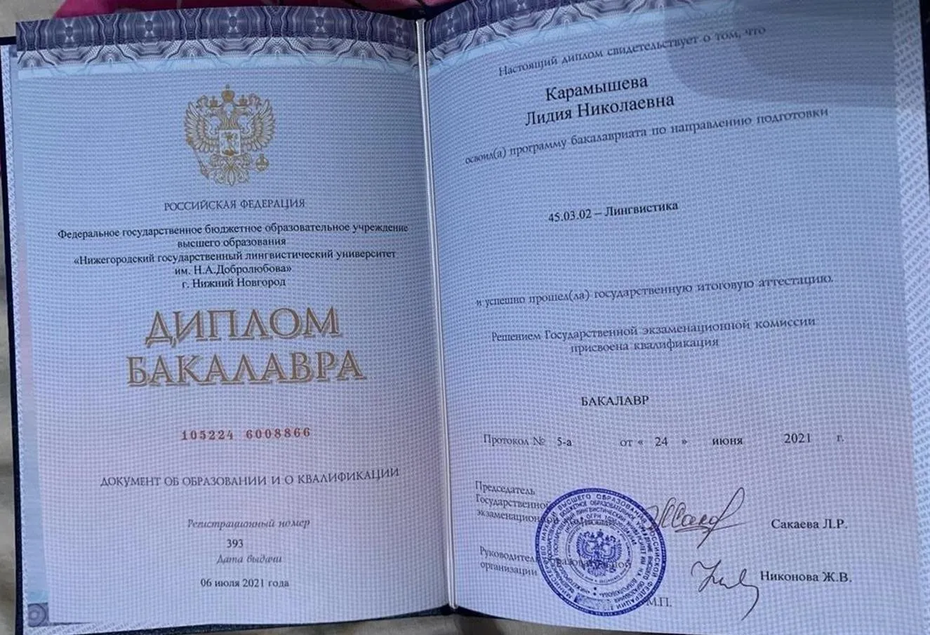 Диплом бакалавра