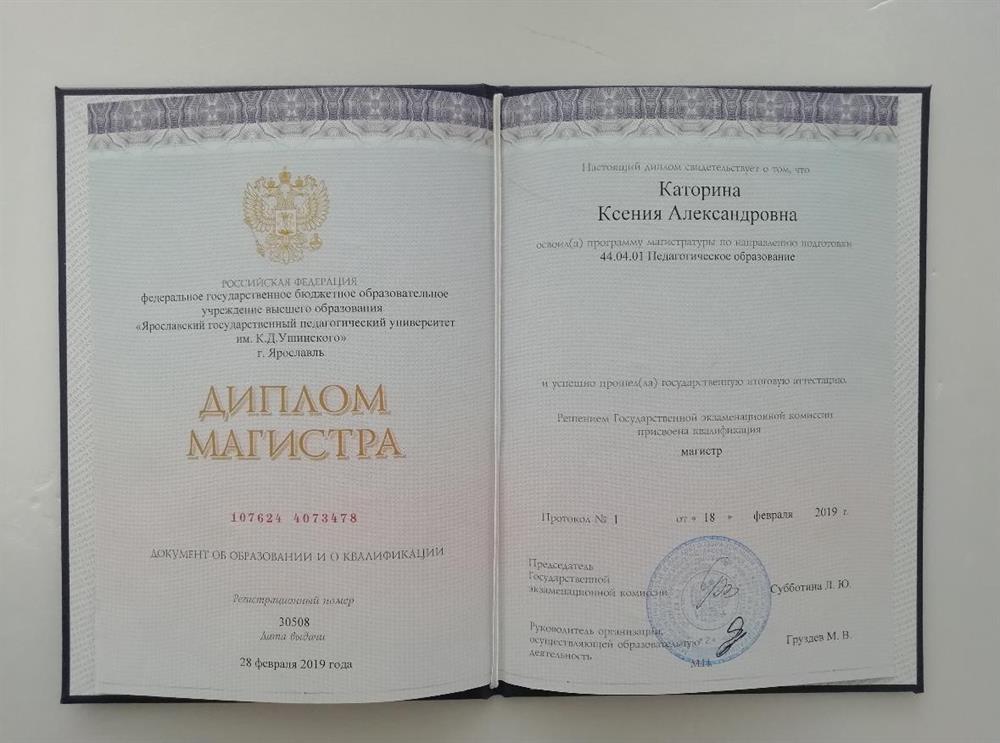 Диплом магистра. Педагогическое образование 