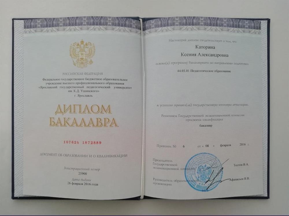 Диплом. Учитель начальных классов 