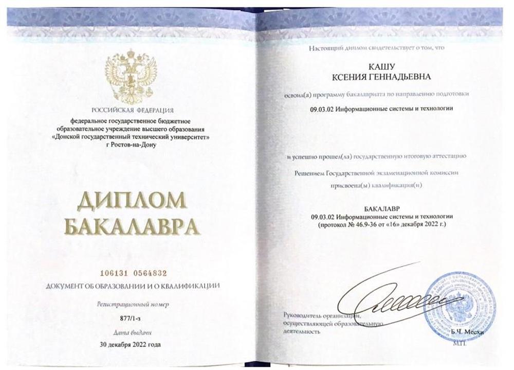 Диплом бакалавра