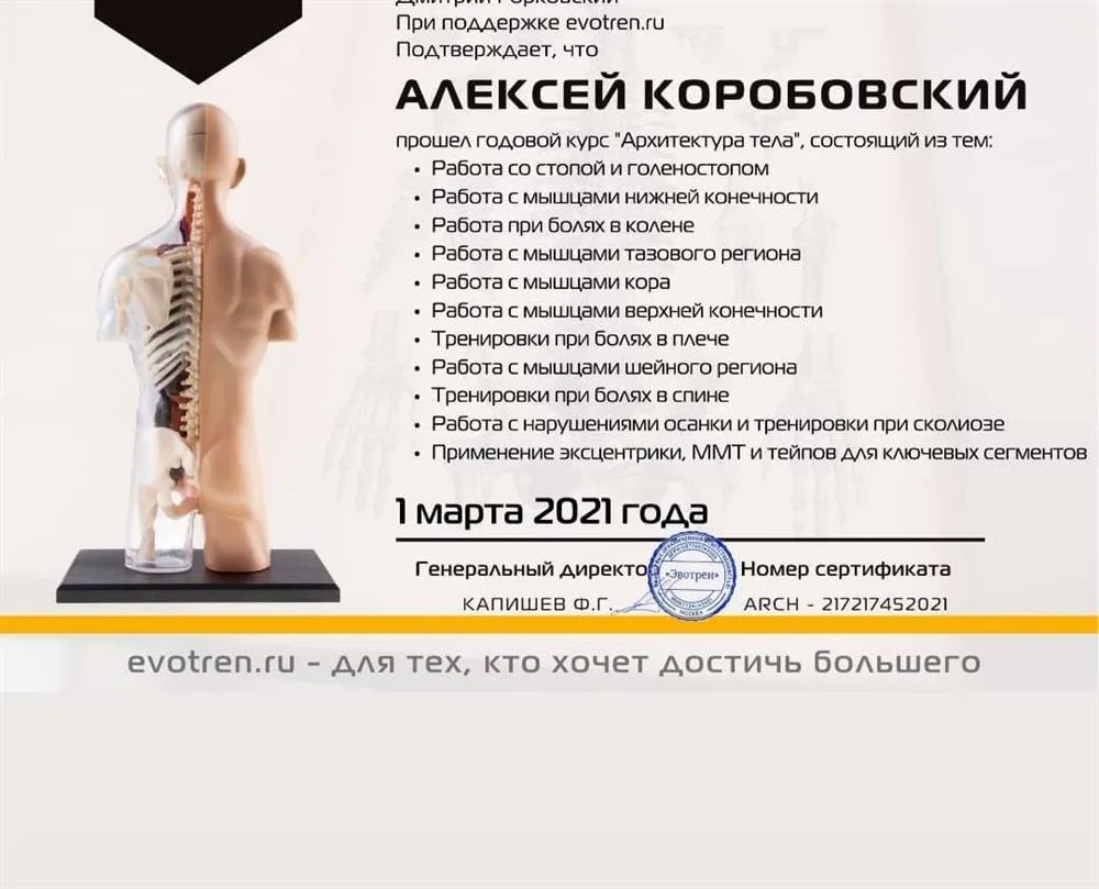 Курс обучения "Архитектура тела"