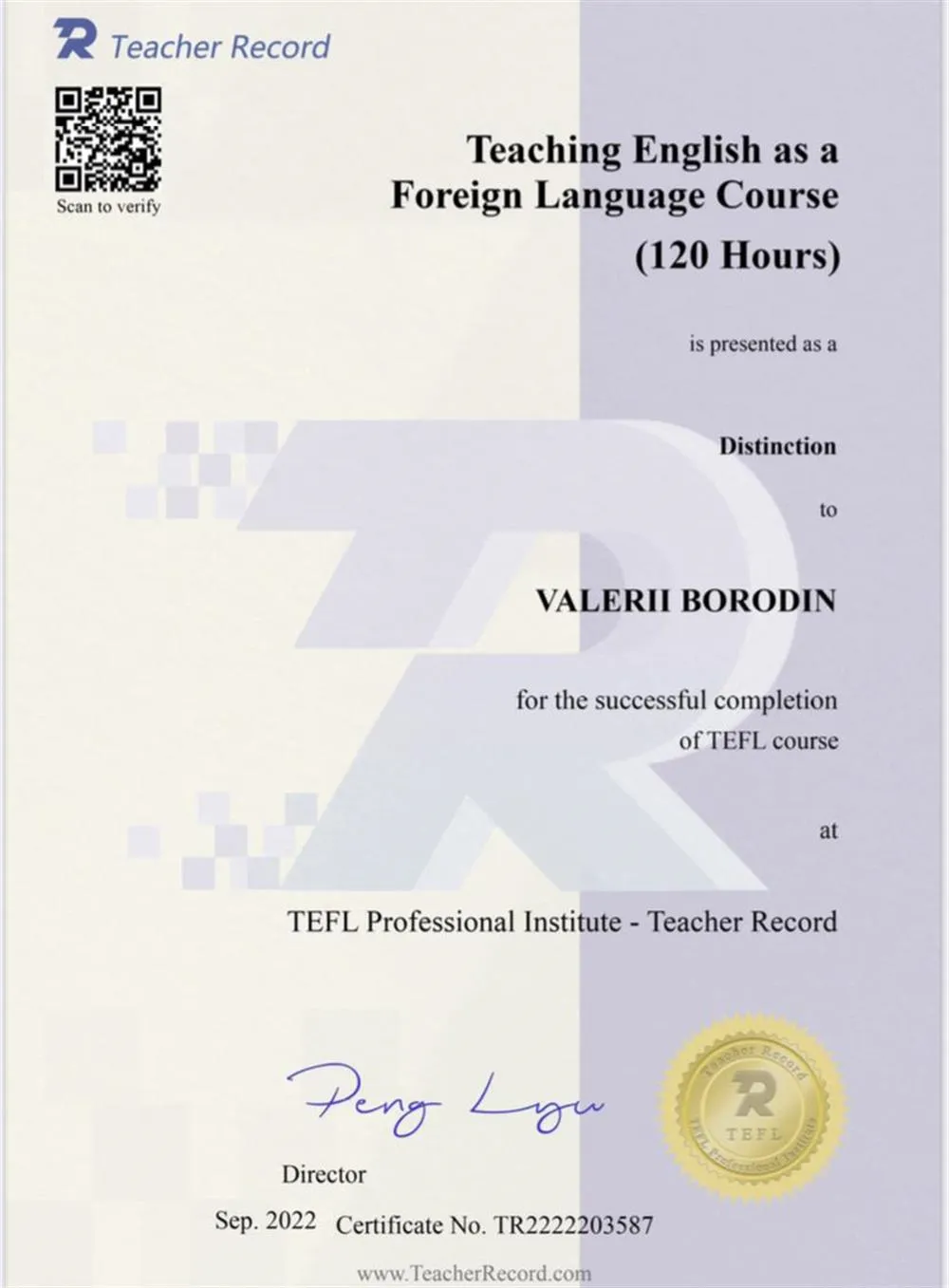 TEFL Certificate