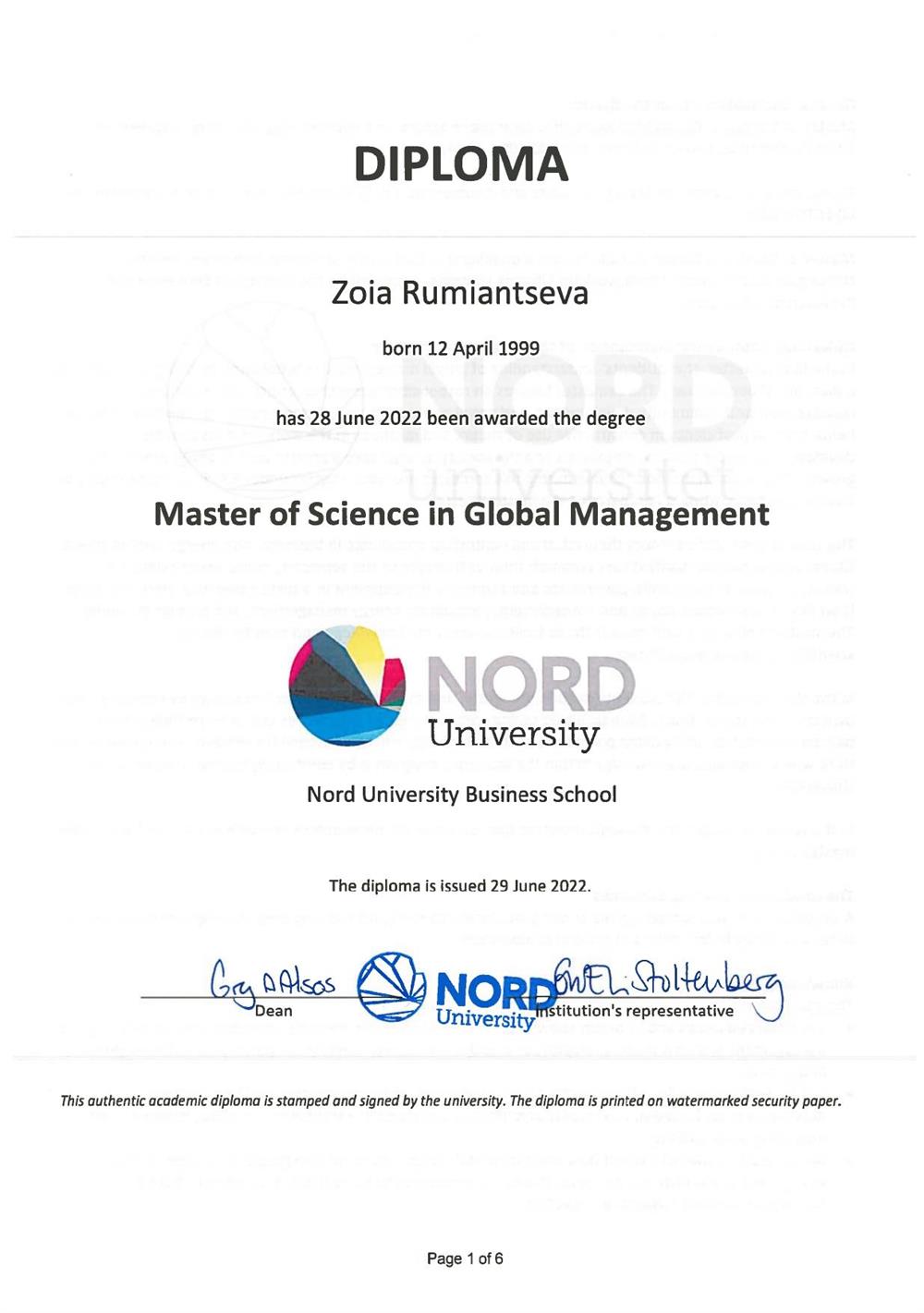 Nord Diploma