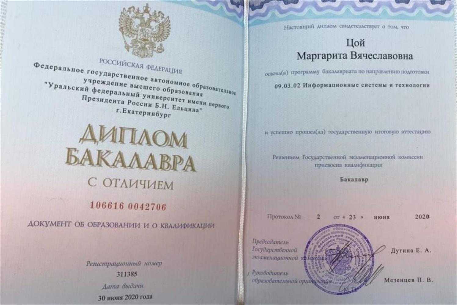 Диплом бакалавра