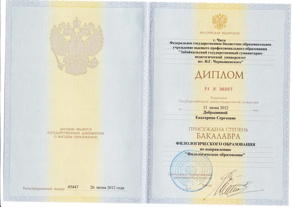 Диплом бакалавра 