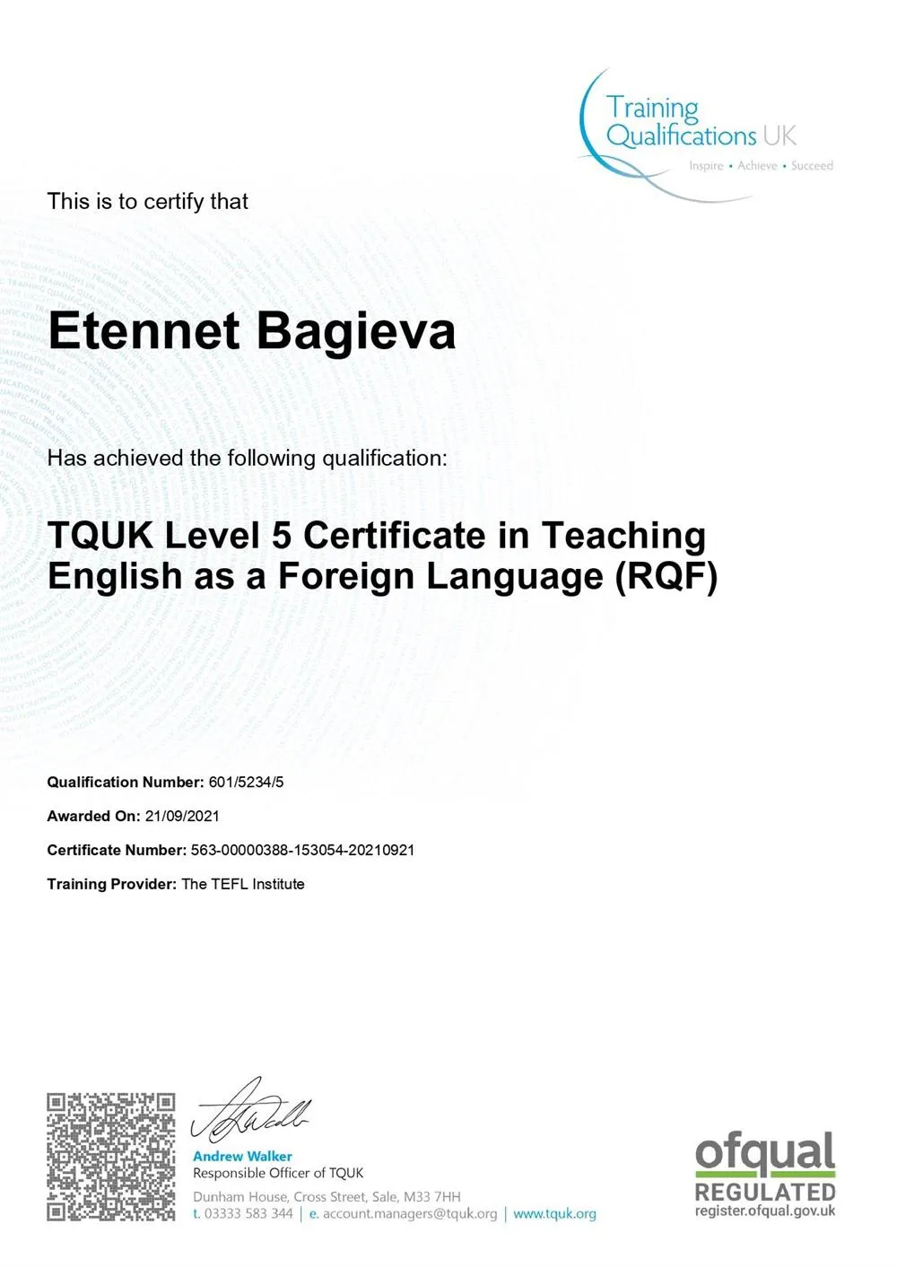 TEFL Level 5 