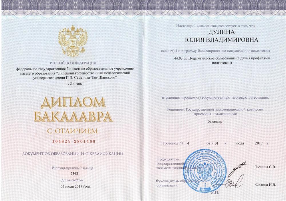 Диплом бакалавра