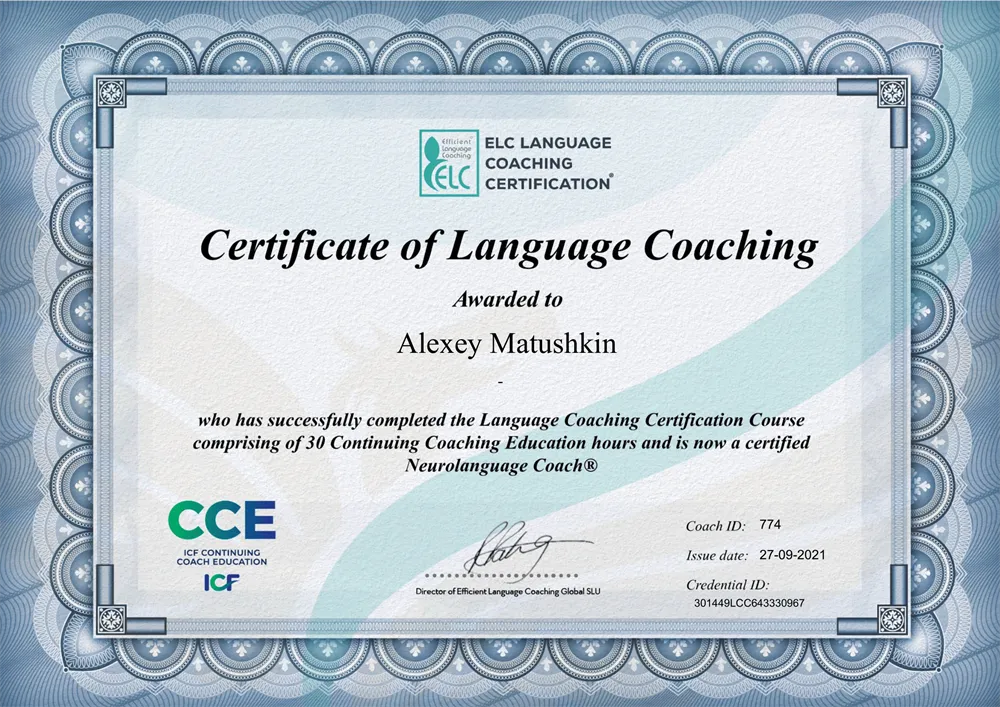 English Language Coaching Certification, International Coaching Federation, Accredited Coach