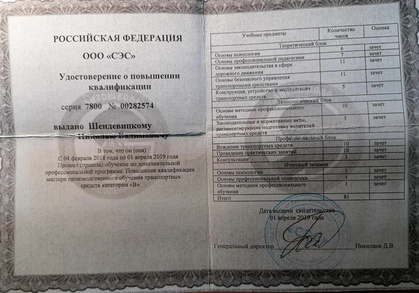 Повышение квалификации 