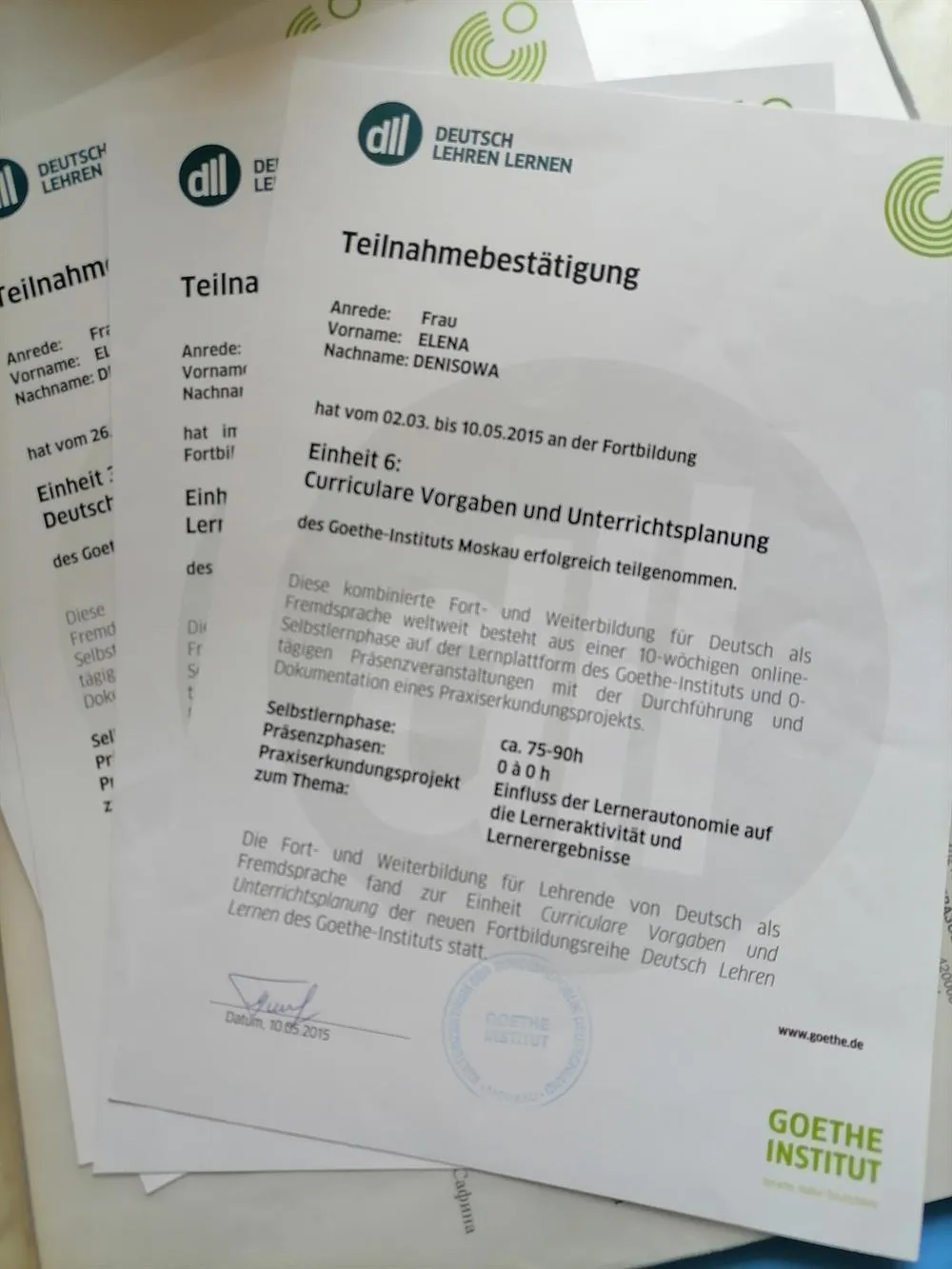 Переподготовка Goethe Institut