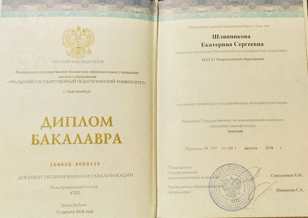 Диплом Бакалавра о Высшем Образовании 