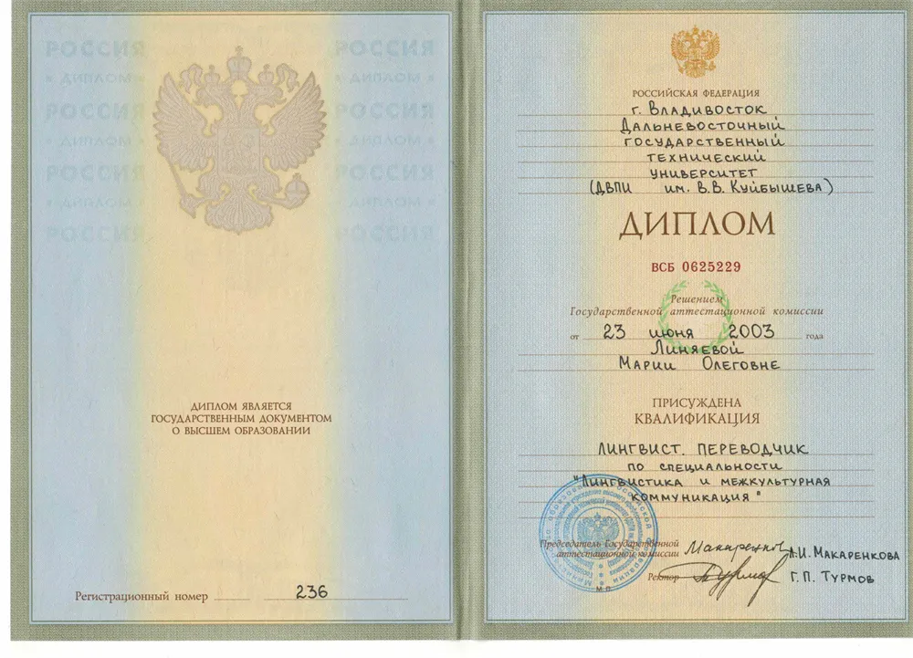 Диплом ДВГТУ