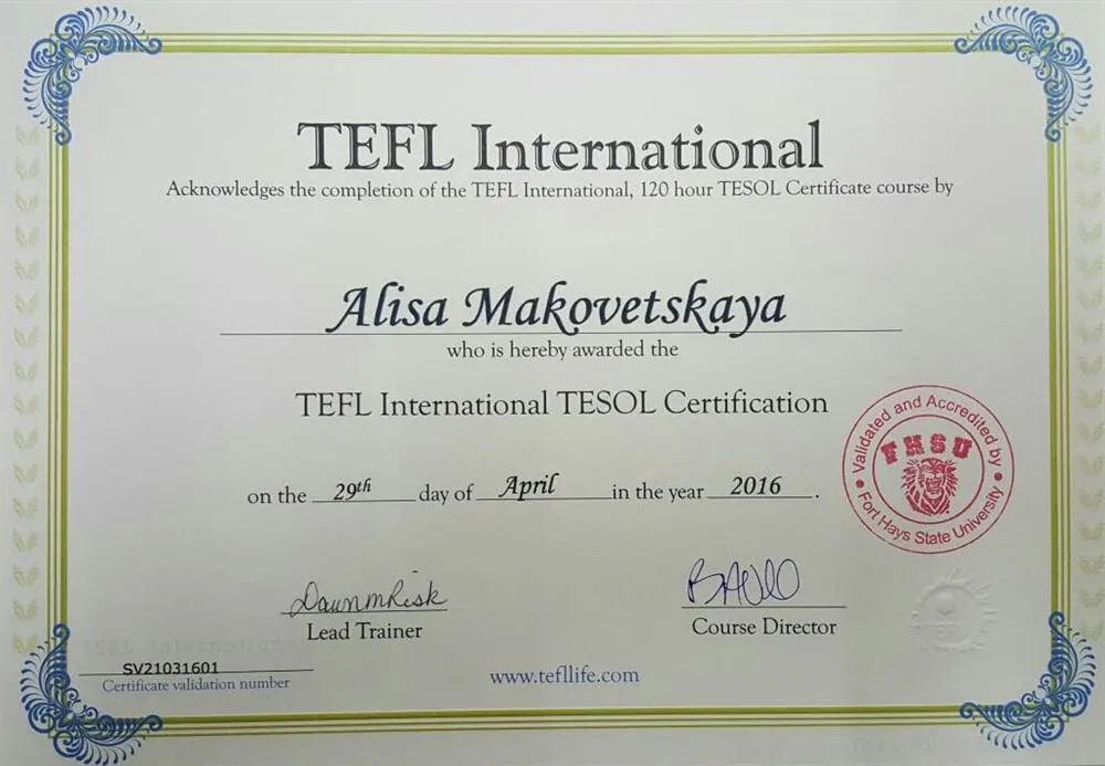 TEFL Certificate