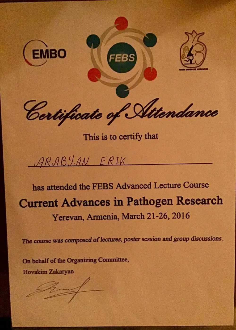 FEBS advanced course in pathogen research 