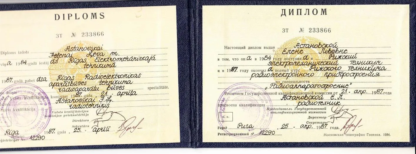 Диплом техникума