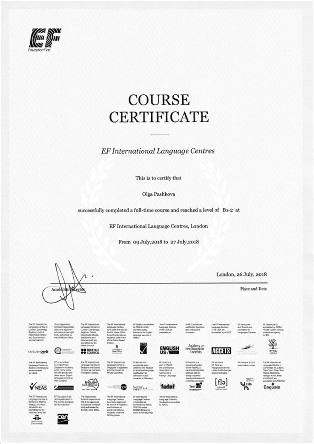 Course Certificate