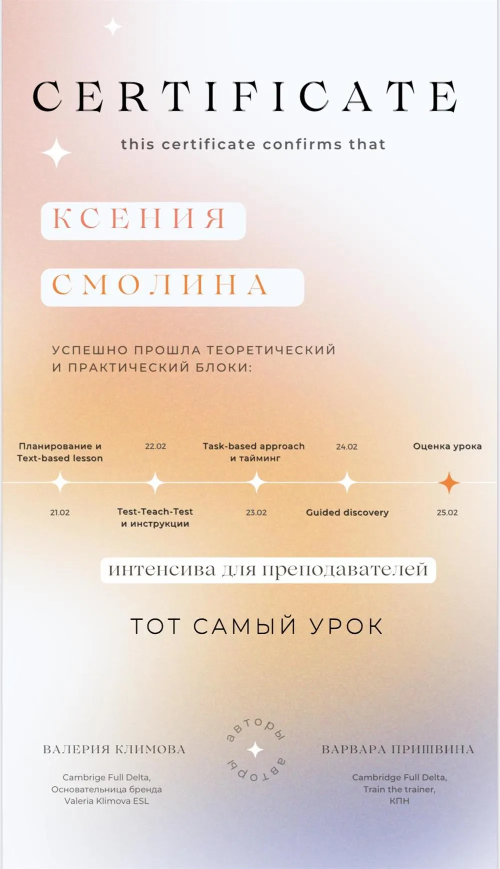 Курсы повышения квалификации 