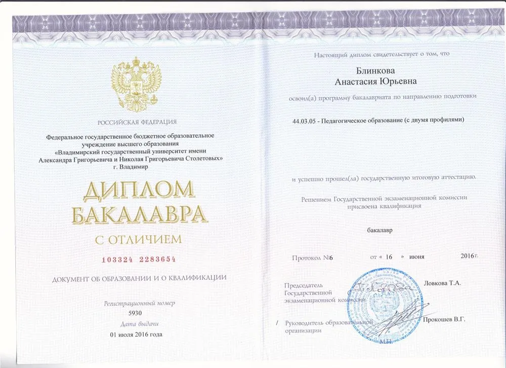 Диплом бакалавра