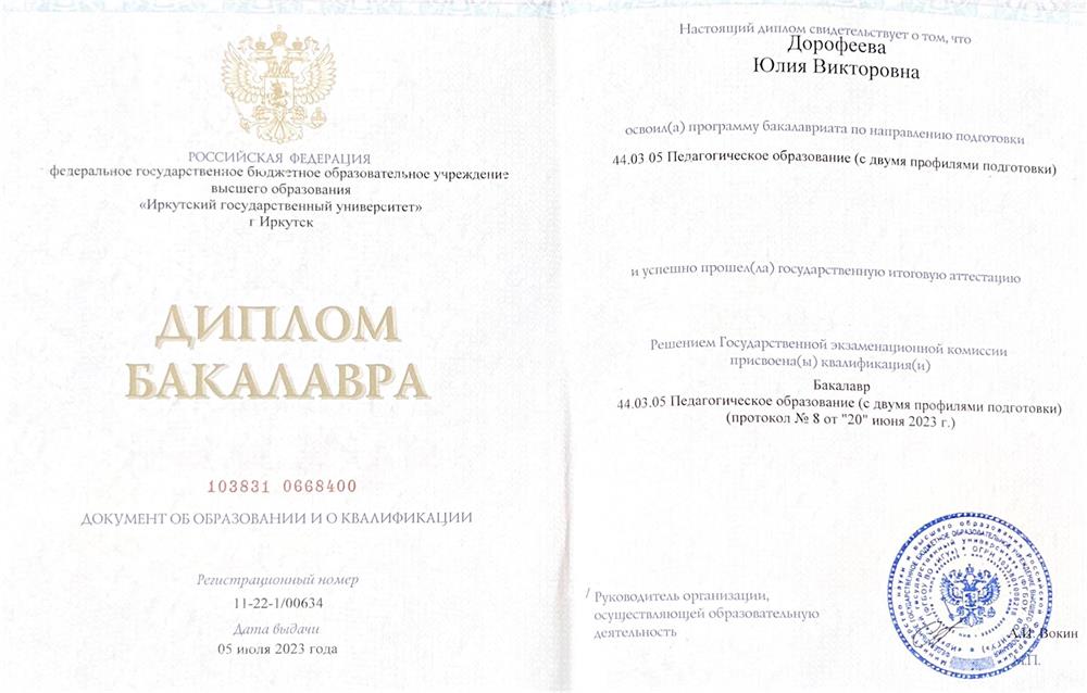 Диплом бакалавра 