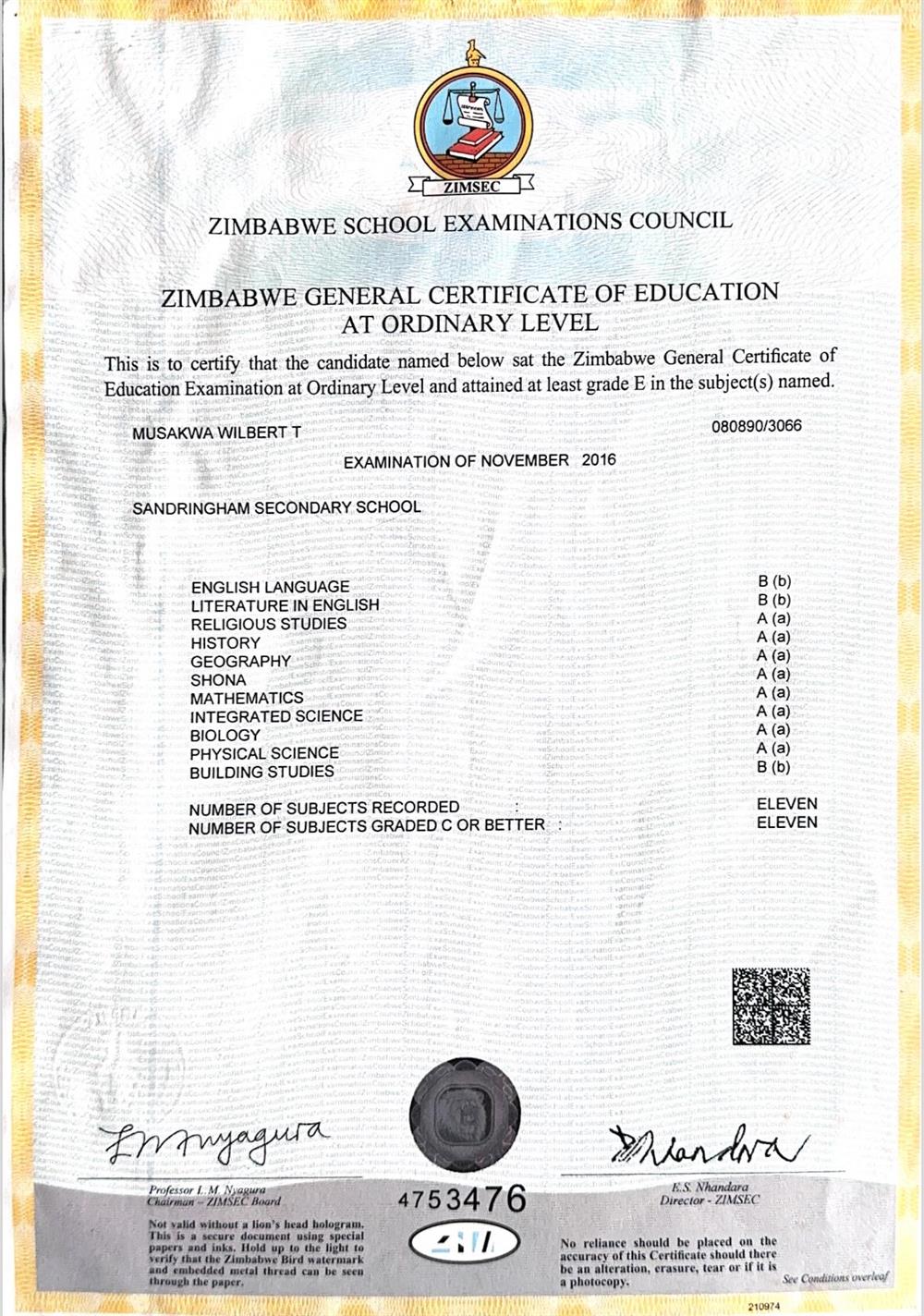 Ordinary Level Results Including Literature in English and English Langauge 