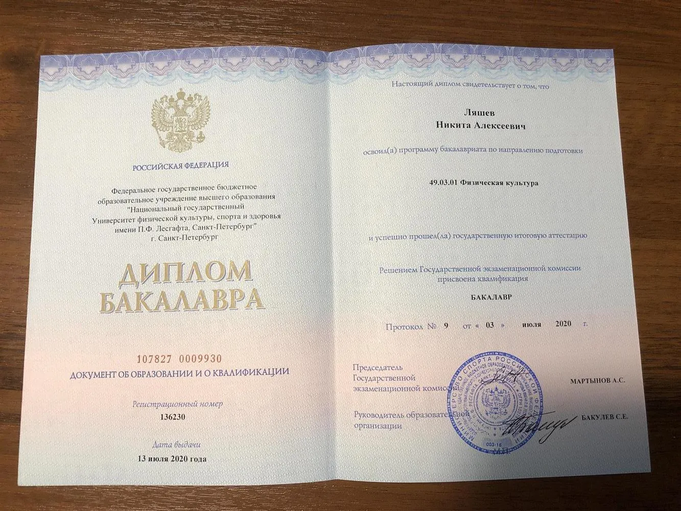 Диплом бакалавриата