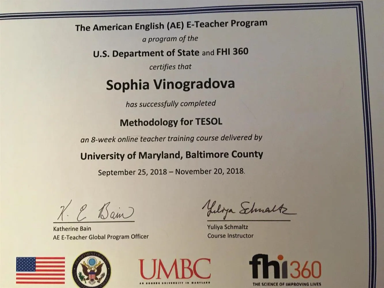 certificate