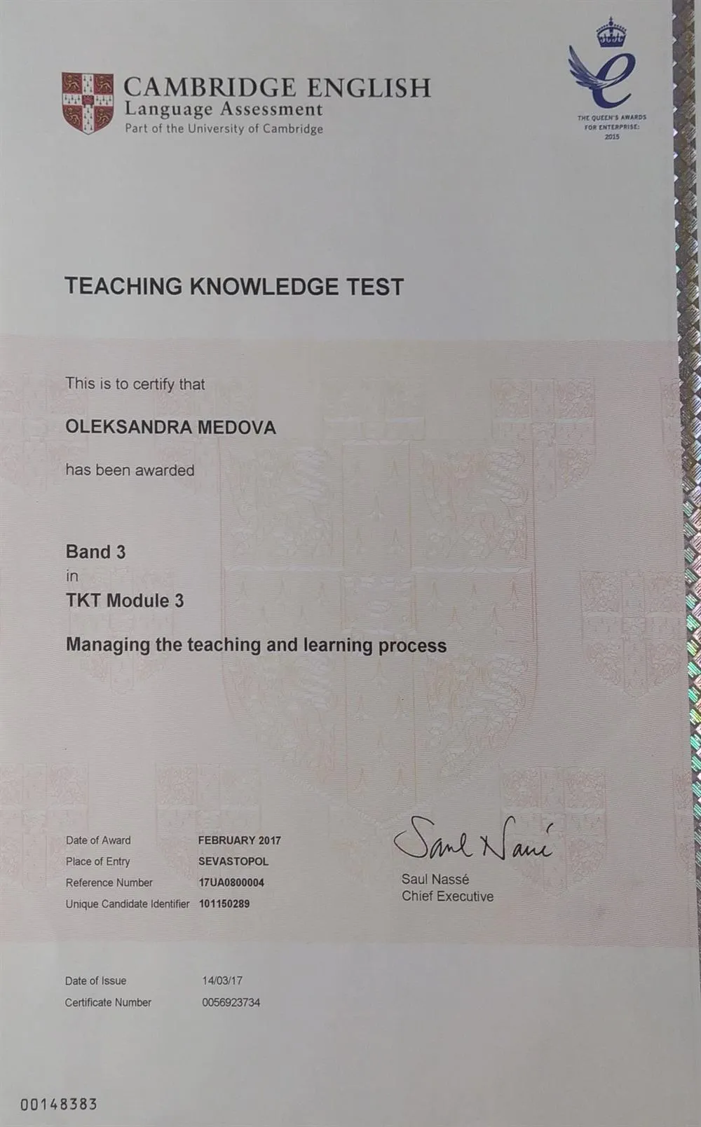 Teaching Knowledge Test Module 3