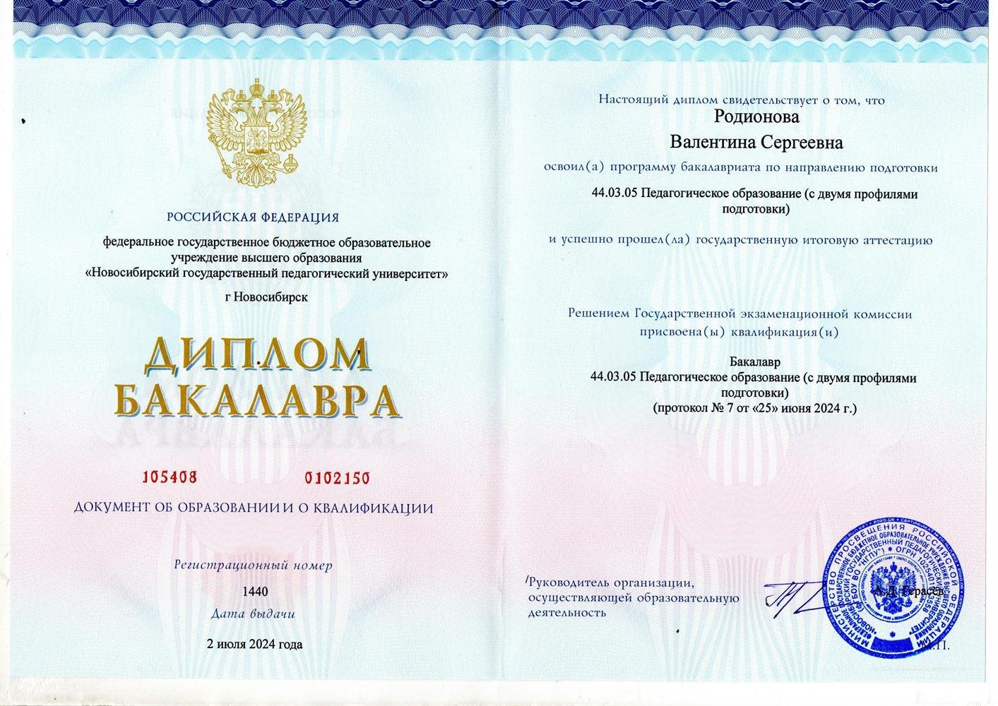 Диплом бакалавра