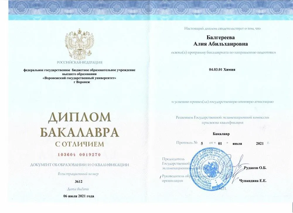 Диплом бакалавра