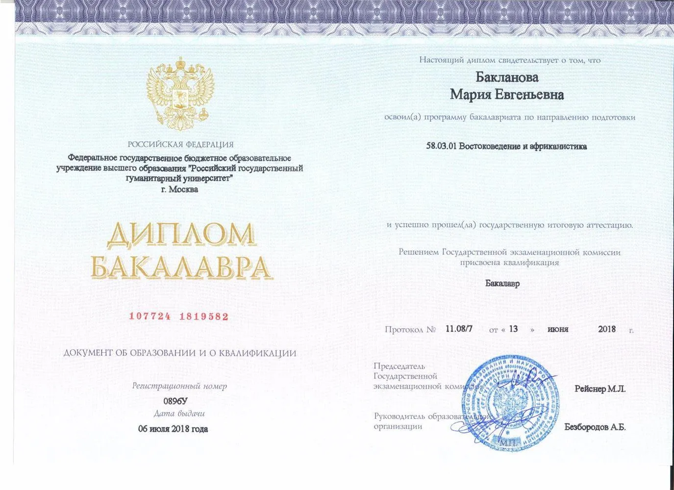 Диплом бакалавра