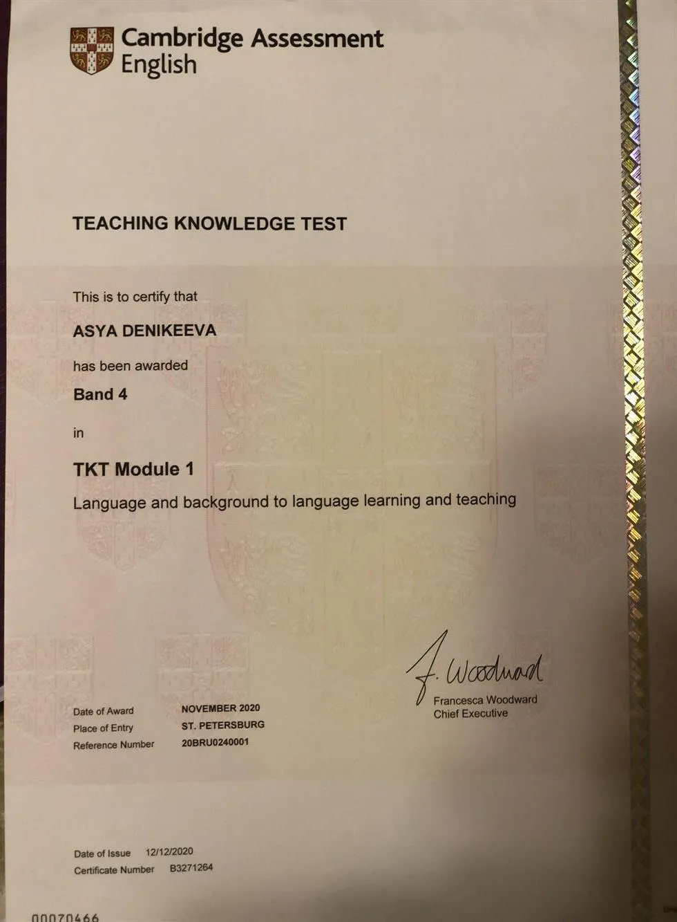 Cambridge TKT Certificate