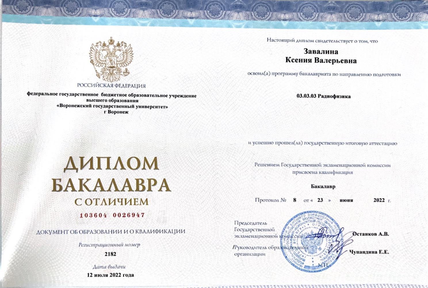 Диплом бакалавра