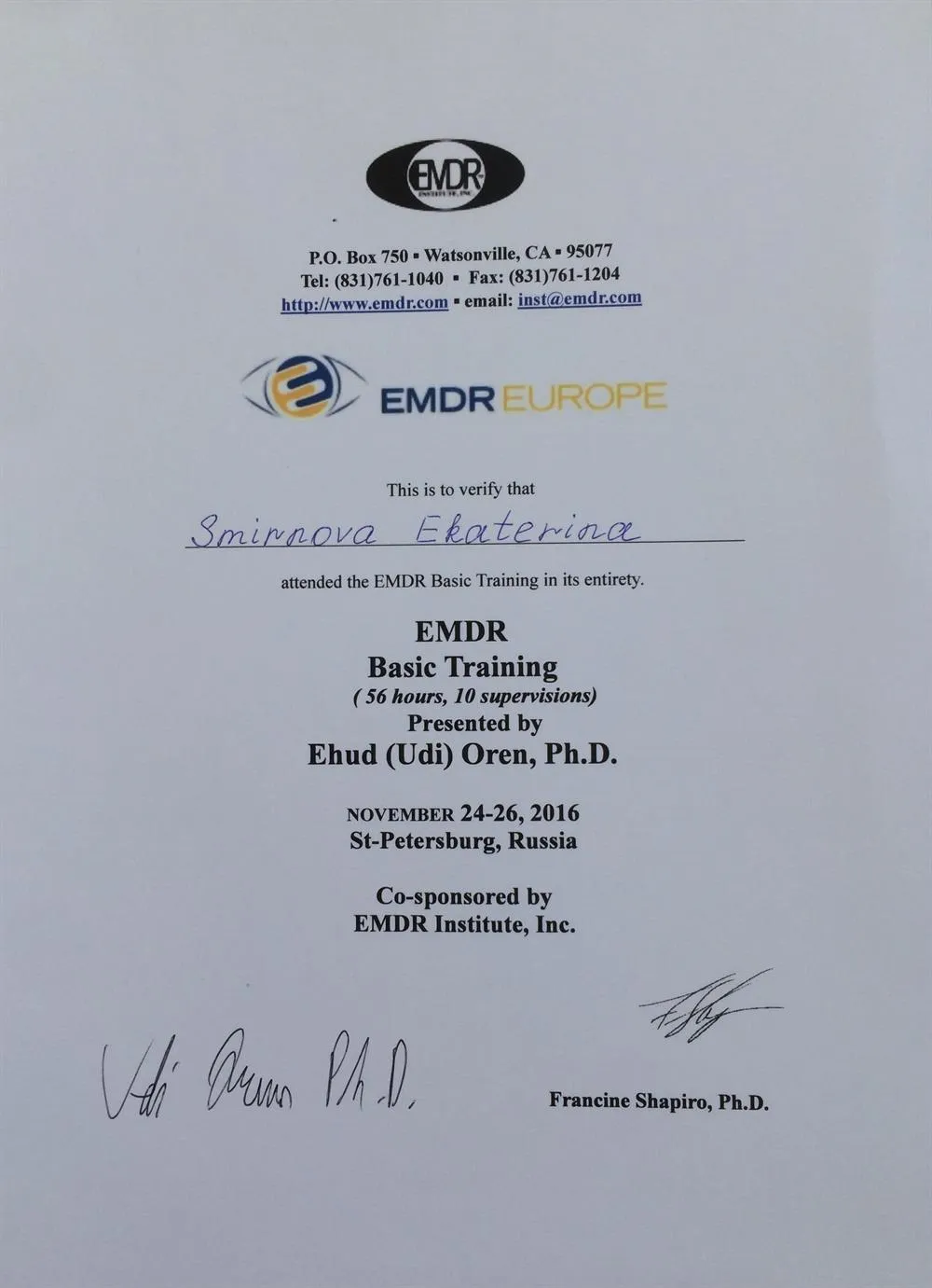 EMDR INSTITUTE 