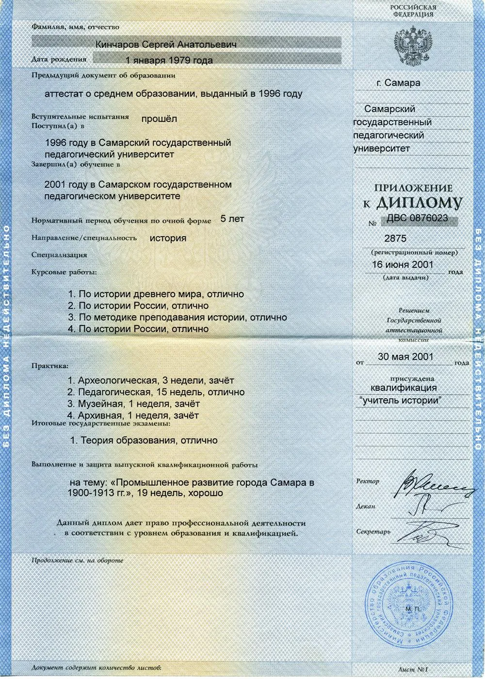 Вкладка к диплому
