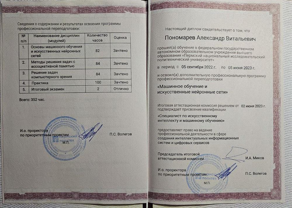 Диплом о профессиональной переподготовке