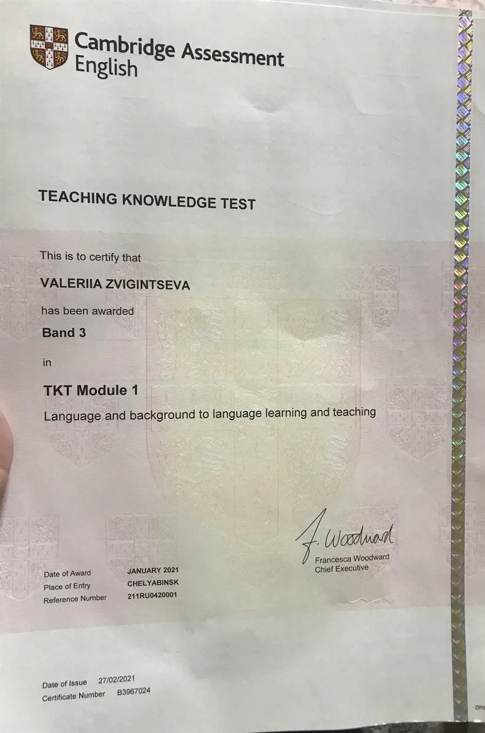 Teaching Knowledge Test Module 1