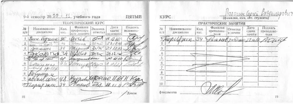 Зачётная книжка