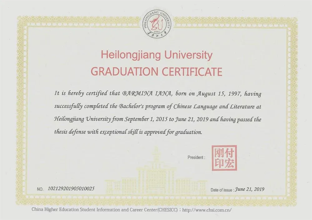 Graduation certificate 