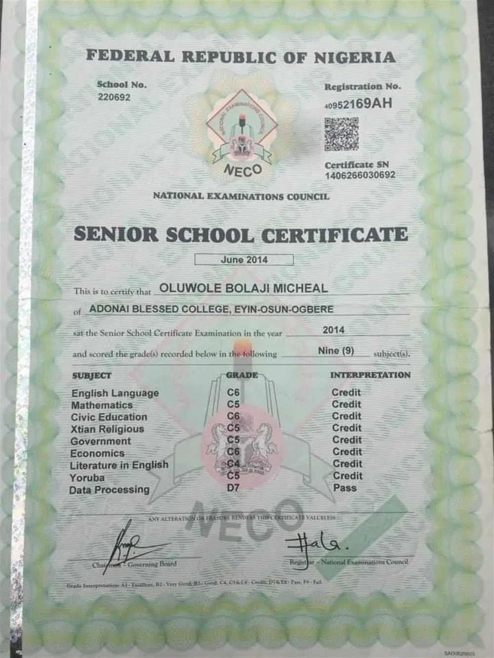 Proficiency English credit 