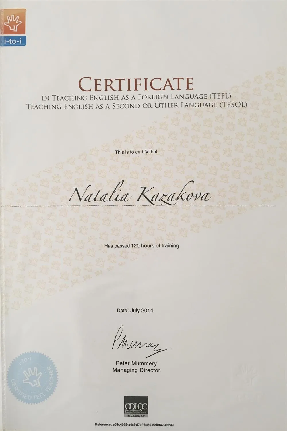 TОEFL TESOL Certificate