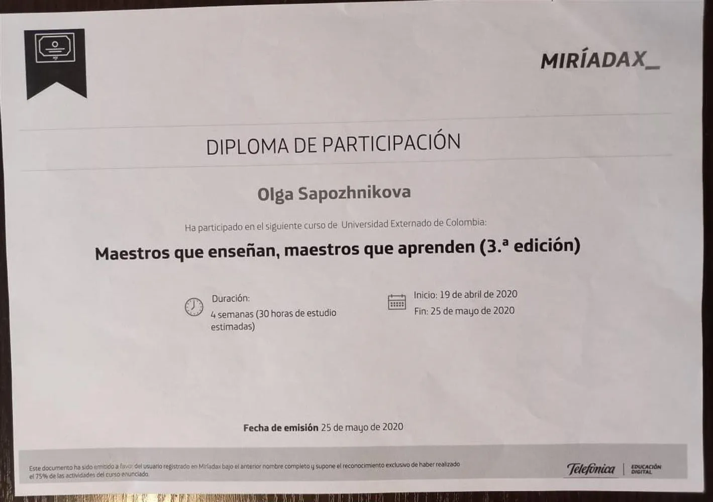Curso de Universidad de Colombia